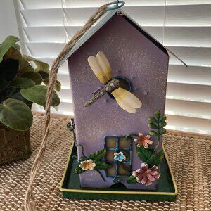 Metal Hanging Bird House Feeder